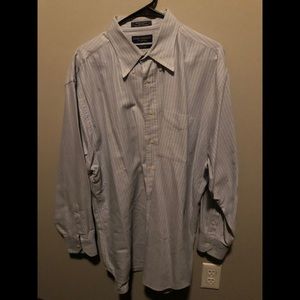 Blue and White Pinstripe Dress Shirt